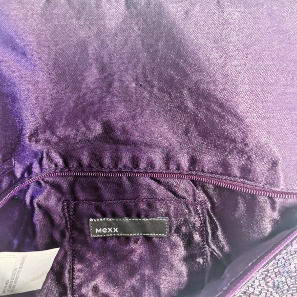 Mexx Dark Purple Beaded Evening Wristlet Purse - Picture 4 of 4